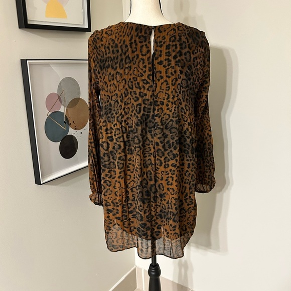Zara trf leopard print chiffon mini dress Medium - Picture 2 of 5